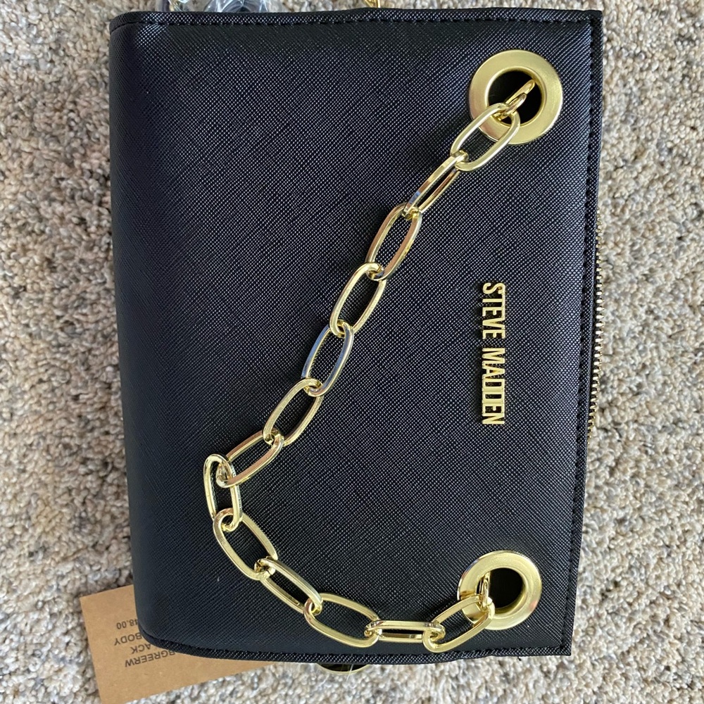 STEVE MADDEN CROSSBODY PURSE BLACK - Picture 5 of 7